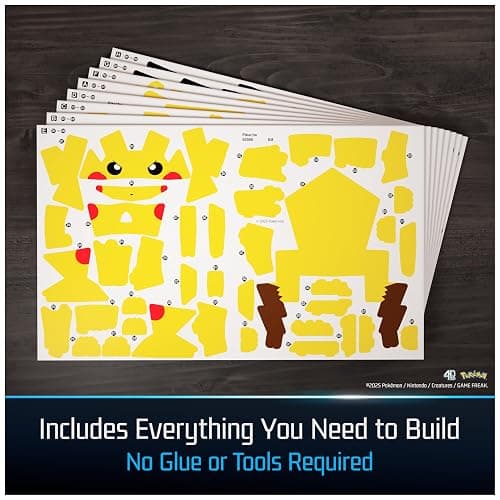 4D Build Pokémon Pikachu 3D Puzzle Model Kit, Desk Décor, Shelf Display | 201 Premium EPS Foam Pieces, No Glue Or Tools Required, Build & Display Collectible Hobby Kit Gift For Fans Ages 12+ thumbnail 4