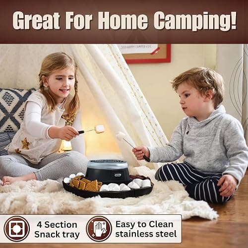 S'MORES GALORE™ Electric S'mores Maker - Tabletop Indoor Smore Maker w/4 Skewers & Serving Tray - All Year Long Marshmallow Roaster Kit thumbnail 3