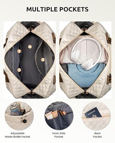 Vogewood Gifts for Daughter - Initial Personalized Weekender Letter Travel Bag with Makeup Bag, Shoe Compartment, Sister Friend Girlfriend Gifts (Letter M) thumbnail 5