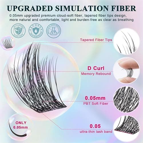 Lash Clusters Lash Clusters kit 536PCS Lashes 30D40D Lash Extension Kit Wispy Natural D Curl EyeLashes Clusters DIY At Home thumbnail 2