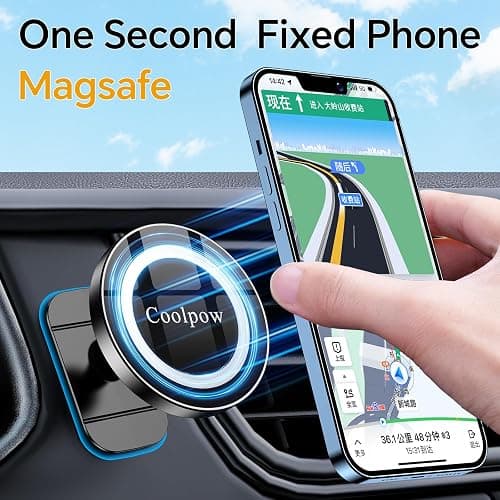 for iPhone MagSafe Car Mount Dashboard【Stronger Magnets】 Magnetic Phone Holder for Car Dash【Hands Free 】 Magsafe car Holder for Car Fit iPhone 15 14 13 12 Pro Max Plus Mini Mag Safe Case &Cell Phone thumbnail 3