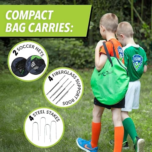 Sport Squad Portable Soccer Goal Net Set - Pop Up Training Soccer Goals for Backyard - Indoor or Outdoor Versions - Easy Assembly - Great for Kids and Adults thumbnail 4
