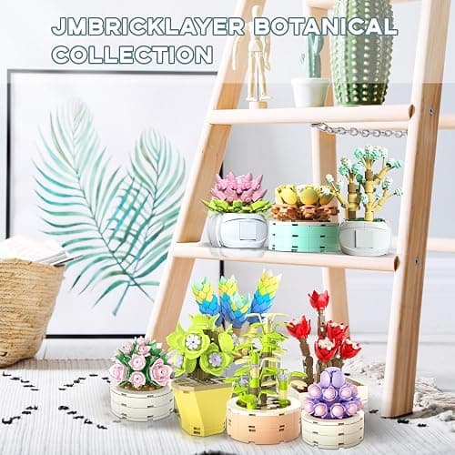 JMBricklayer Flowers Succulents Botanical Collection Building Sets, Plants Office Home Decor Succulents Bonsai Building Toys, Creative Flowers Building Project for Adults, Gifts Ideas for Girls Women thumbnail 5