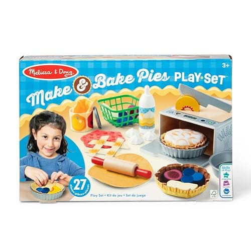 Melissa & Doug Make and Bake Pies Pretend Play Food Set and Wooden Oven with Squishy Dough for Ages 3+ - FSC Certified thumbnail 6