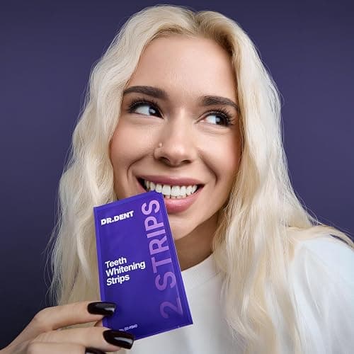 DRDENT Purple Teeth Whitening Strips 21 Treatments - Safe for Enamel - Non Sensitive Teeth Whitening - Whitening Without Any Harm - Pack of 42 Strips thumbnail 5
