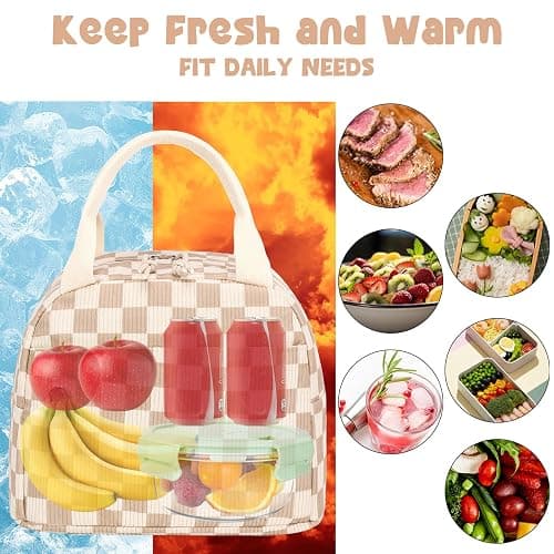 Bluboon Lunch Bag for Women Men Cute Corduroy Lunch Tote Bags Reusable Insulated Lunch Box Large Capacity Reusable Insulated Cooler for Work Picnic or Travel thumbnail 8