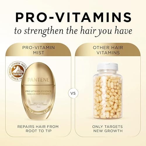Pantene Pro-Vitamin Essence, Daily Repair Mist, Weightless Leave-On Treatment Strengthens & Rebuilds Damaged Hair, Reduces Breakage, 2.5 Fl Oz thumbnail 5