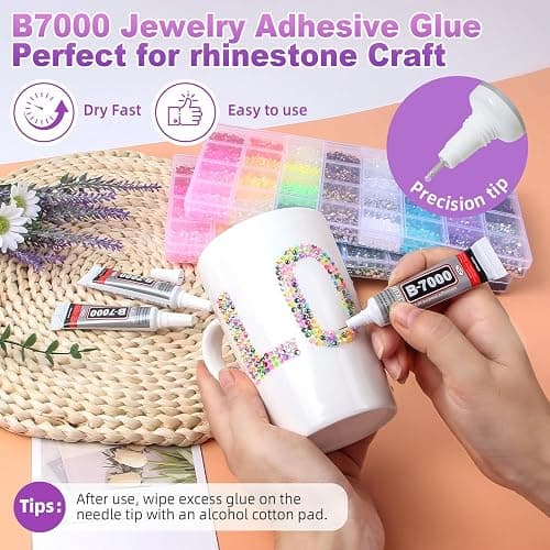 50000Pcs 40 Colors Resin Jelly Rhinestones for Bedazzling, 3mm Multicolor Flatback Gems for Crafting, Bedazzler Kit with 3Pcs 10ml B7000 Glue for Clothes Book Shoes Nails Art Makeup thumbnail 4