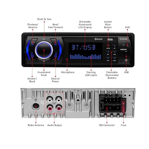 BOSS Audio Systems 616UAB Car Stereo With Bluetooth - Single DIN, MP3, USB, Aux-in, AM/FM, No CD DVD Player thumbnail 5