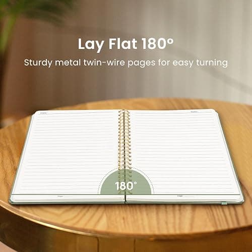 Taja Lined Spiral Journal Notebook for Women & Men, 140 Pages, College Ruled Hardcover Notebook for Work & Note Taking, Journals for Writing, A5(5.7" x 7.9") - Green thumbnail 4