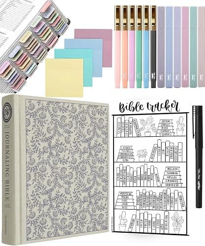 Mr. Pen – ESV Journaling Bible, Bible Journaling Study Gift Set for Women, Note Taking Bible, 5-in-1 Bundle, Highlighters & Bible Pens, Bible Tabs, Transparent Sticky Notes, Bible Reading Tracker - Image 1