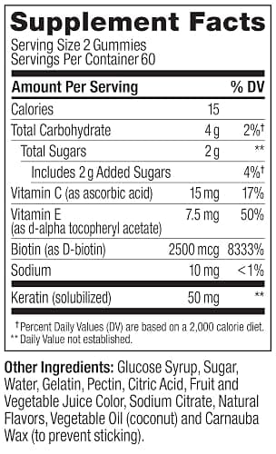 OLLY Hair Skin and Nails Gummies - Undeniable Beauty with Biotin 2500mcg Per 2 Gummies, Keratin & Vitamin C - Supports Healthy Hair, Skin, & Nails - Grapefruit Flavor - 120 Count thumbnail 2
