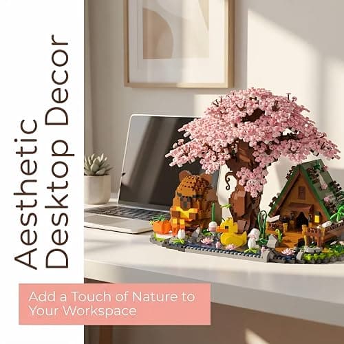 Capybara Cherry Blossom Bonsai Tree House Building Sets for Adults & Kids - 2280PCS Micro Mini Blocks, Artificial Flower for Desk, Office, Home Decor, DIY Arts & Crafts Kits, Ages 8+ Girls & Boys Gift thumbnail 5