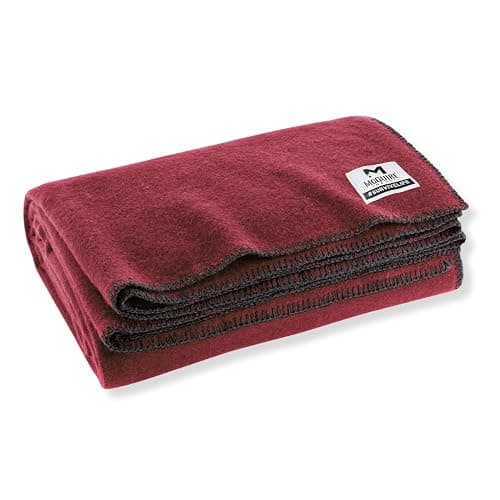 M MCGUIRE GEAR Heavy Duty Wool Blanket, Survival, Emergency, and First Aid Use – Mil-Spec, Fire Retardant, Durable Outdoor Wool Blankets for Camping. - Maroon, (64 x 90 inches) - Image 1