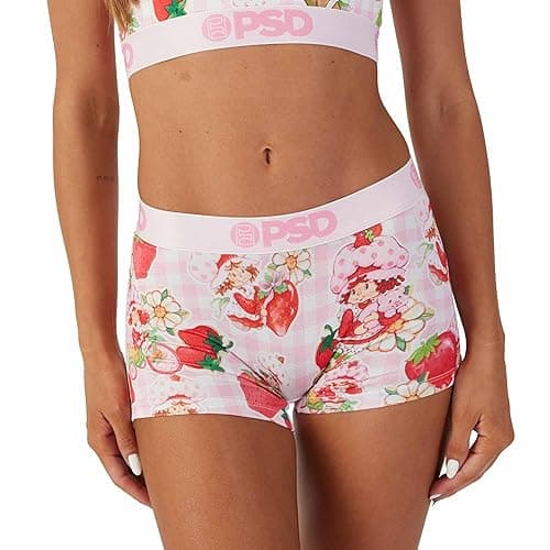 PSD Women's Strawberry Shortcake Boy Shorts - Full Coverage Women's Underwear - Comfortable Stretch Panties for Women - Image 1