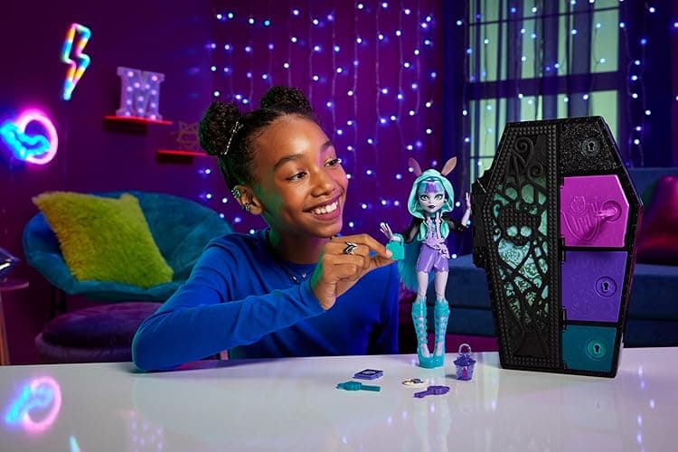 Monster High Skulltimate Secrets Neon Frights Doll & Accessories, Twyla with Dress-Up Locker & 19+ Surprises thumbnail 3