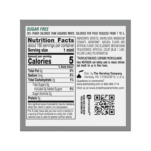 BREATH SAVERS Spearmint Sugar Free Breath Mints Tins, 1.27 oz (8 Count) thumbnail 2
