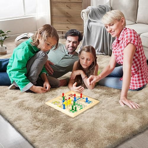 Shag Area Rugs for Bedroom Living Room,6X9 Ultra Soft Fluffy Area Rugs for Dorm, Indoor Carpet Nursery Rugs for Kids Room Home Decor,Camel thumbnail 3
