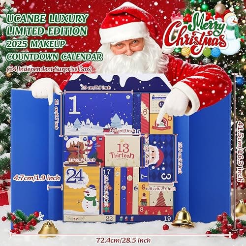 UCANBE Luxury Makeup Advent Calendar 2026, 24-Day Christmas Beauty Gift Set for Women & Teen Girls, Limited-Edition Xmas Cosmetic & Skincare Essentials Countdown Calendar Holiday Surprise Make Up Kit thumbnail 3