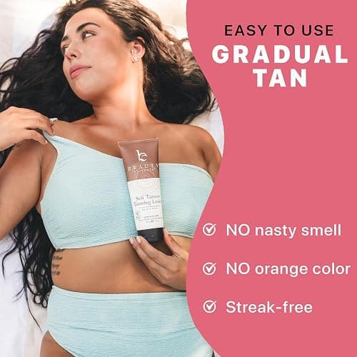 Beauty by Earth Self Tanner - USA Made with Natural & Organic Ingredients, Moisturizing Self Tanning Lotion with Aloe Vera & Coconut for a Natural Glow, Streak-Free Fake Tan, Medium to Dark - 7.5 Fl Oz (Pack of 1) - Medium to Dark thumbnail 3