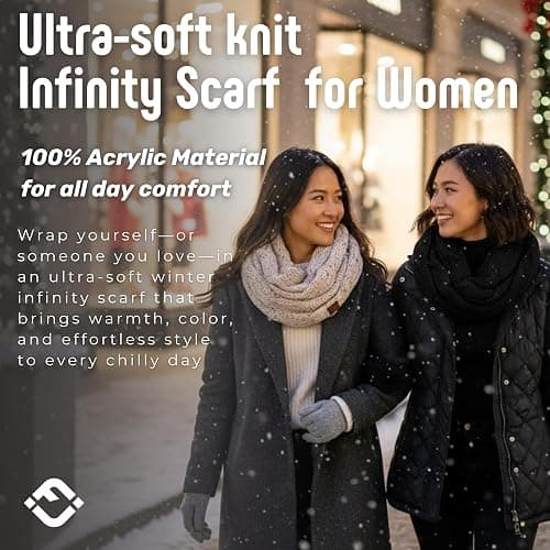 Funky Junque Infinity Scarf for Women – Oversized Chunky Winter Scarf, Colorful Fall Scarves, Soft Sweater Wrap Cozy Style thumbnail 2