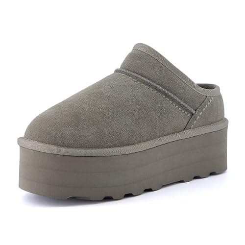 CUSHIONAIRE Huggy-2 Platform Slippers for Women, Cozy Genuine Suede Slip-On Ankle Boots for Indoor Outdoor Wear, Womens Slippers thumbnail 9