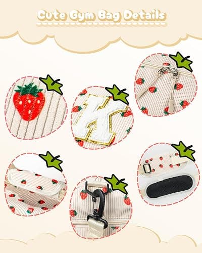 Vogewood Stocking Stuffers-Preteen Gifts Trendy Stuff, Girls Gym Bag, Kids Personalized Weekend Duffel Bags with Shoe Compartment, Travel Tote with Makeup Bag, Holiday Gift for Grandkids (Letter M) thumbnail 5