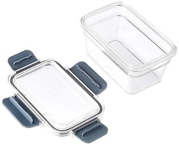 Amazon Basics Large Food Storage Containers - Tritan Plastic Locking, Air Tight, 10 Pieces, Clear - 10 Pieces thumbnail 2