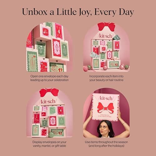 Kitsch Holiday Advent Calendar – Christmas Advent Calendar 2025 with Full-Size Hair Accessories & Beauty Essentials – Festive Self Care Gifts for Women, Limited Edition Christmas Gifts thumbnail 5