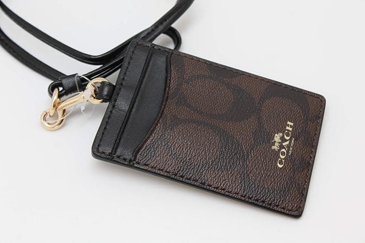 Coach Signature PVC Lanyard ID Badge Card Holder (Brown/Black) thumbnail 7