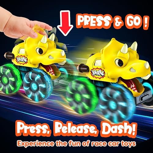 Monster Truck Toys Dinosaur Cars for Toddlers 1-3, Press and Go Cars Truck Toys for 1 2 3 4 5 Year Old Boys Girls Gift, Light Up Boy Toy Dinosaur Cars for 2 3 4 One Two Year Old Boy Birthday Gifts thumbnail 4