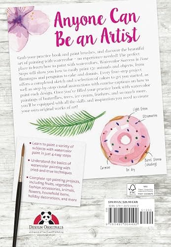 Watercolor Success in Four Steps: 150 Skill-Building Projects to Paint (Design Originals) Beginner-Friendly Step-by-Step Instructions & Techniques to Create Beautiful Paintings as Easy as 1-2-3-4 thumbnail 2