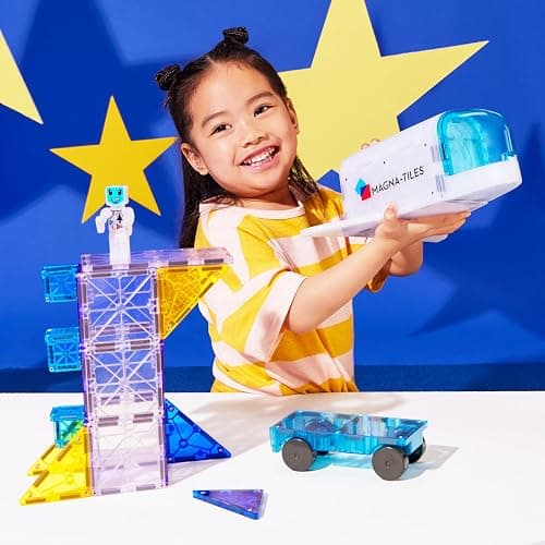 MAGNA-TILES Space 32-Piece Magnetic Construction Set, The Original Magnetic Building Brand thumbnail 4