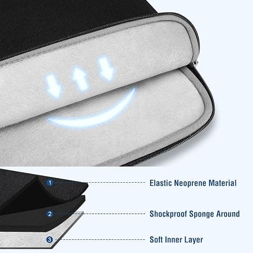 MOSISO Laptop Case 13.3 inch, 13-13.3 inch Laptop Sleeve with Small Case | Compatible with MacBook Air/Pro 13/Pro 14 M5 M4 M3 M2 M1, HP Dell ASUS Lenovo, Neoprene Computer Sleeve Bag, Black thumbnail 3