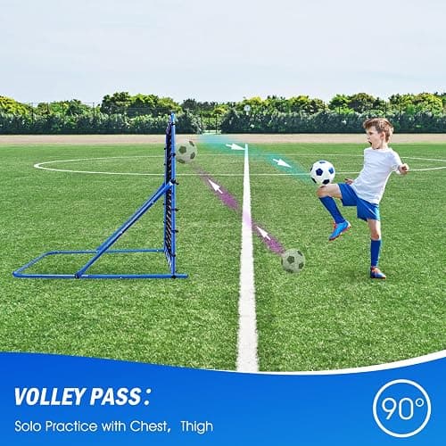 Winthai Soccer Rebounder Net, Quick-Switch Angle Dual-Sided/Dual/Three Mode Easy Setup Soccer Goal Rebounder for Control, Passing Practice, Soccer Training Gifts Aids & Equipment for Kids,Teens&Adults thumbnail 5