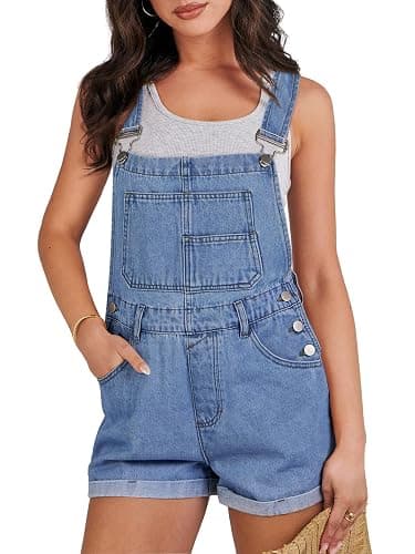 ANRABESS Overalls for Women Denim Shorts Overalls 2026 Summer Casual Loose Fit Adjustable Rompers Jean jumpsuit Bib Shortalls - Image 1