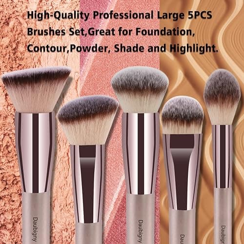 Makeup Brushes, Daubigny 16Pcs Complete Premium Synthetic Makeup Brush Set with Professional Foundation Brushes Powder Concealers Eye shadows Blush Makeup Brush for Perfect Makeup (Champagne Gold) thumbnail 3