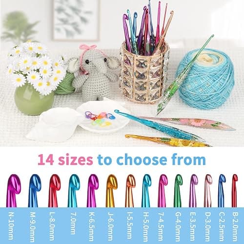 Coopay Crochet Hook, 5.5mm Ergonomic Crochet Hook with Floral Plastic Grips, Stylish and Unique, Ideal for Crocheting Blankets, Dolls, Shawls, Hats, Scarves (I-5.5mm) thumbnail 9
