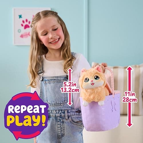 Little Live Pets Mama Surprise Kittens, Interactive Mama, Surprise Toys | Portable basket, fish accessory, 3 baby kittens, and 15+ sounds and reactions for ages 4+ toy cat play thumbnail 3