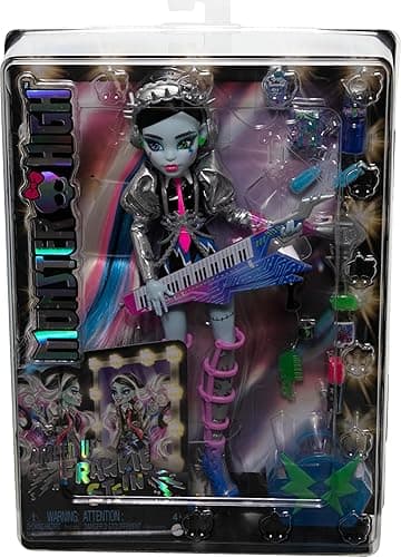 Monster High Doll, Amped Up Frankie Stein Rockstar with Instrument & Performance-Themed Accessories Like Headphones thumbnail 7