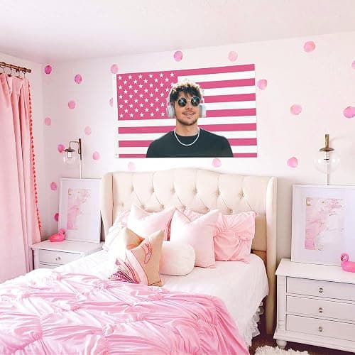 Custom Pink America Flag 3x5 Ft Personalized Flags with Photo Custom Funny Tapestry Poster for Indoor Outdoor Decor Gift for Family Friends College Students thumbnail 3