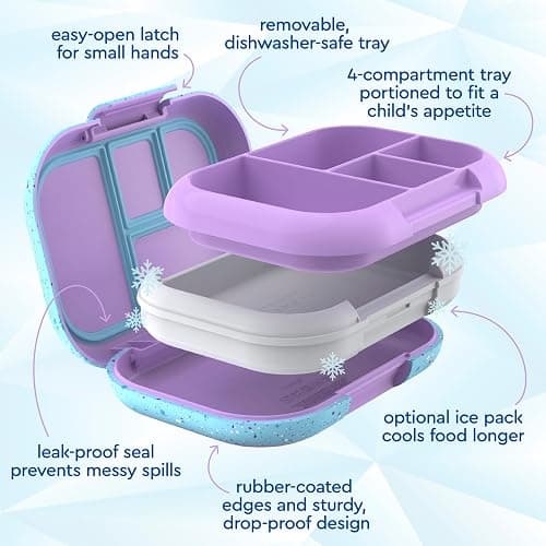 Bentgo Chill Kids Leak-Proof Lunch Box - 4-Compartment Bento Box with Built-In Ice Pack, 3.3 Cup Capacity, PFAS & BPA-Free, Microwave & Dishwasher Safe, Ideal Size for Ages 3 to 7 (Vivid Orchid) thumbnail 6