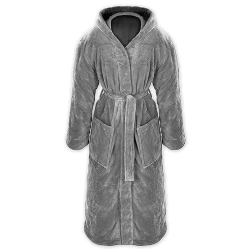 Gräfenstayn® Damen & Herren Kuschelfleece Bademantel mit Kapuze Größe S-XXXL mit Öko-Tex Standard 100 Flanell Fleece - Image 1
