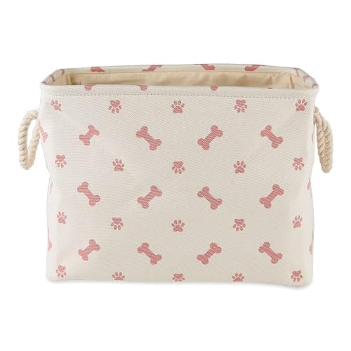 Bone Dry Pet Storage Collection Paw and Bone Print, Small Rectangle, 14x8x9", Rose thumbnail 4