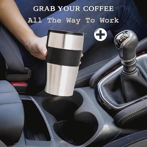 Mixpresso Black Personal Single Serve Coffee Maker with 14oz Travel Mug, Drip Small Coffee Maker with Auto Shut Off, Reusable Filter, Works with Ground Coffee Only – Not for K-Cup Pods thumbnail 9