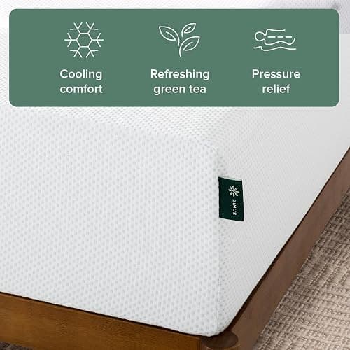 Zinus Queen Mattress - 12 Inch Green Tea Cooling Gel Memory Foam Mattress, Pressure Relief, for Cool Sleep, CertiPUR-US Certified Foam, Mattress in a Box, 10-Year Warranty, Queen Size thumbnail 4
