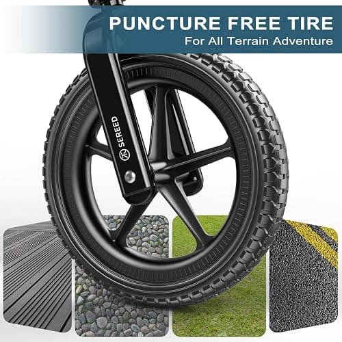 SEREED Toddler Balance Bike 2 Year Old, No Pedal Kids Toy Bike for 2-5 Years Old, Tool-Free Adjustment, Gift for 2-3 Boys Girls, Customize Plate with 3pcs Stickers (White) thumbnail 7
