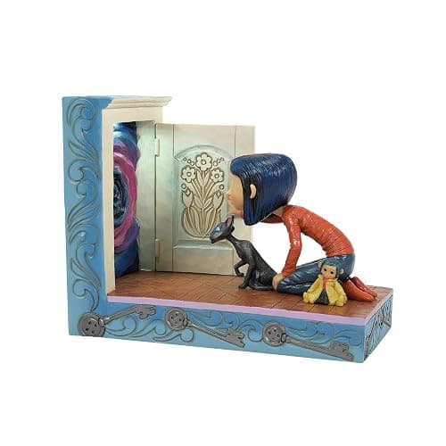 Enesco Coraline by Jim Shore Kneeling Down to Hidden Door Lit Figurine, 5.12 Inch, Multicolor - Image 1