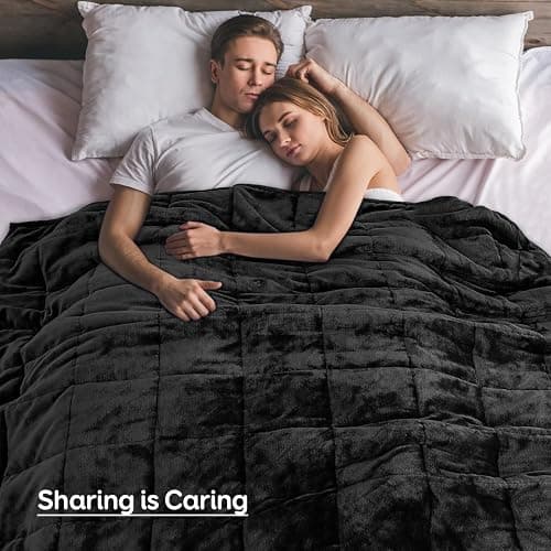 Sivio Weighted Blanket for Adult, 15 lbs Sherpa Heavy Throw with Fleece Reversible, Queen Size, Weighted Blanket for Men and Women Deep Sleeping, 60 x 80Inches Dual Sided Black thumbnail 7