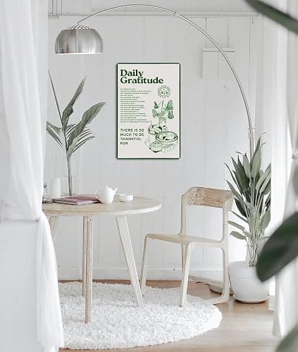 Fmcmly Daily Gratitude Inspirational Metal Tin Sign Green Boho Room Aesthetic Decoration Home Kitchen Office Bedroom Cafes Wall Decor 8x12 Inch thumbnail 5